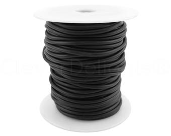 10 Yds - Solid Rubber Cord - 3mm (3/32") - Black Color - Premium Solid Rubber Cording - For Beading, Jewelry, Crafts, Necklaces