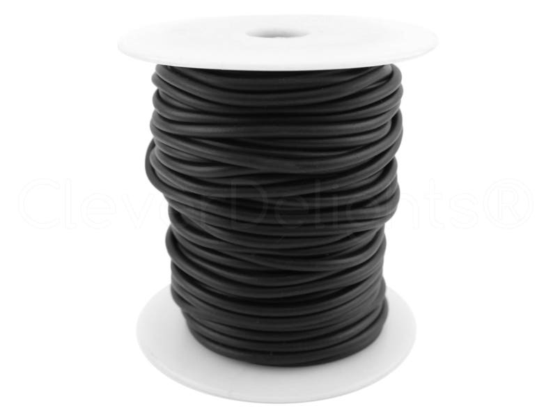 Black Solid Rubber Cord 10 Yards 2mm Round Beading Craft Necklace 1//16/"