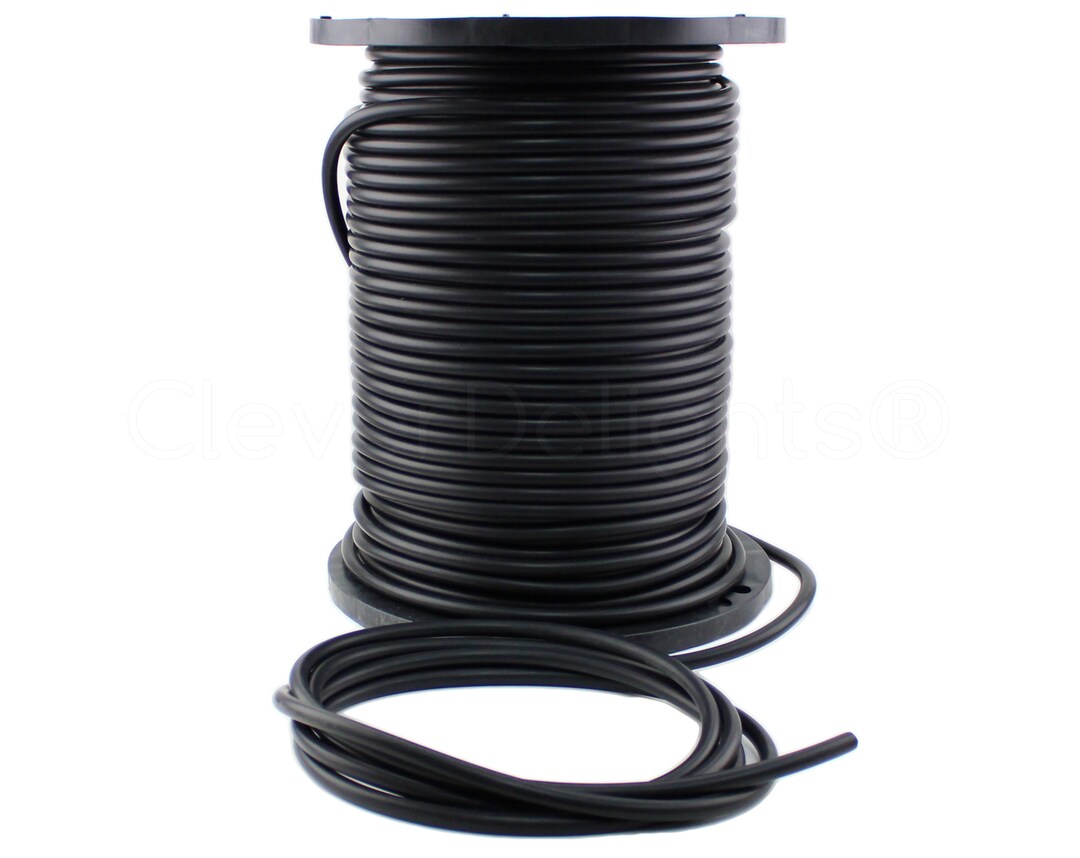 10 Ft Black Rubber Cord 1/2 Round Buna Rubber 70 Durometer Premium