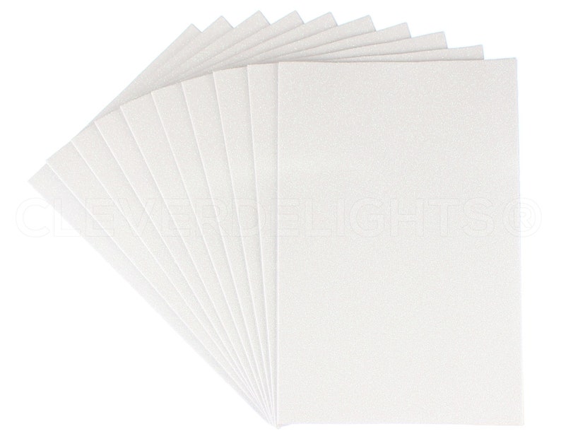 10 Pk Glitter Foam Sheets 8 x 12 White Etsy