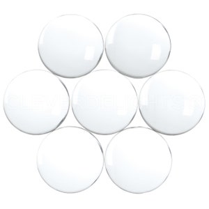 50 Pack 30mm 1 3/16 Round Glass Cabochons Clear Transparent Round Solid Glass Magnifying Cabs 1 3/16 Inch image 2