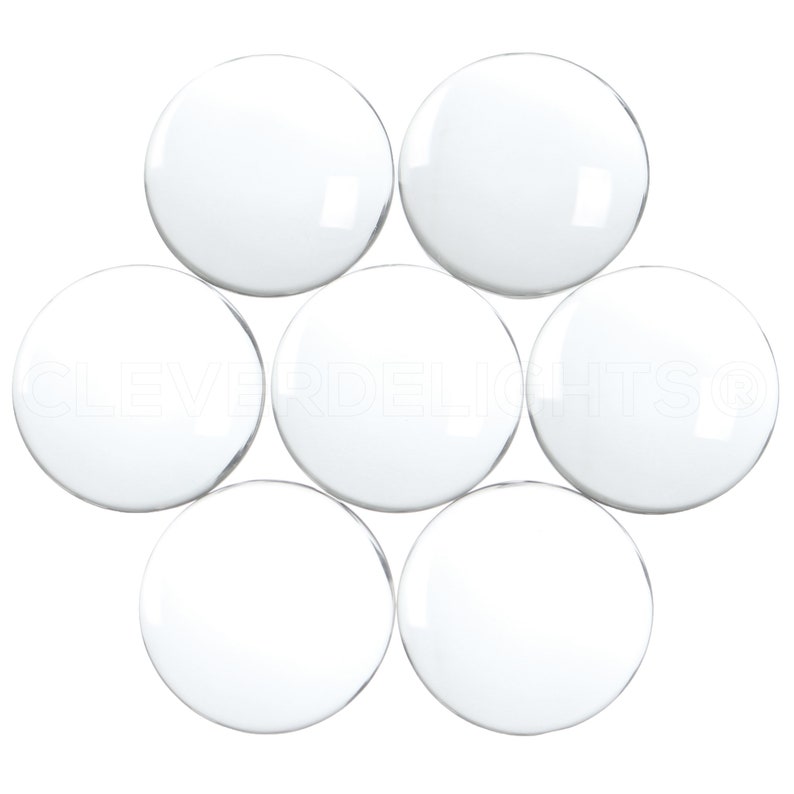 50 Pack 30mm 1 3/16 Round Glass Cabochons Clear Transparent Round Solid Glass Magnifying Cabs 1 3/16 Inch image 2