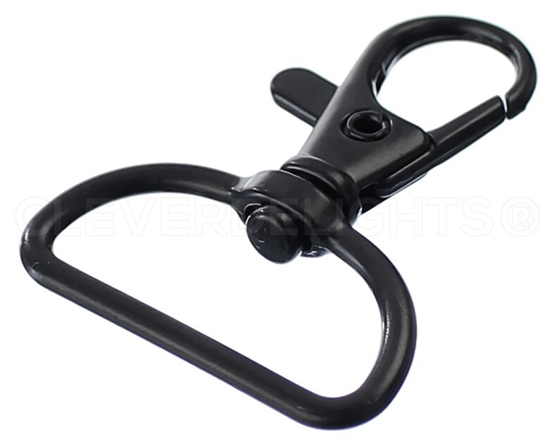Dark Black Color Key Jewelry Rotating Clasp 100 Pk 1 D-Ring Swivel Lobster Clasps For 1 Inch Wide Lanyards 1 58 x 1 14 Inch