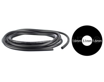 5 Ft - Black Rubber Cord - 1/4" (6.35mm) Diameter - Hollow Rubber Tubing - 1/4" OD x 1/8" ID - Premium Rubber Tube