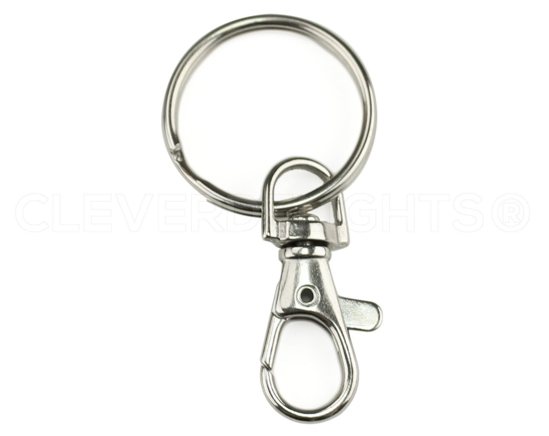 Swivel Clip With Keyring, Polished Lobster Clasp, Stainless Steel