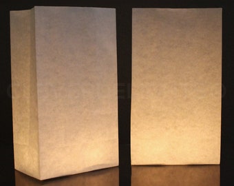 50 White Luminary Bags - Wedding, Reception, Christmas, and Party Décor - Paper Candle Bag - Blank Luminaria - Holiday Candle Lantern