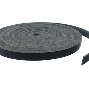 30 Feet - 1/2&quot; Black Genuine Leather Strap - 13mm Premium Cowhide Leather Flat Strip