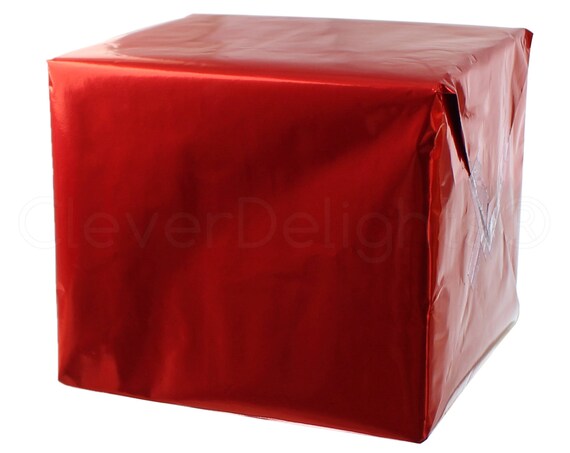 Red Santa Circles Gift Wrapping Paper, 18ft x 40in (60 Sq ft) Red