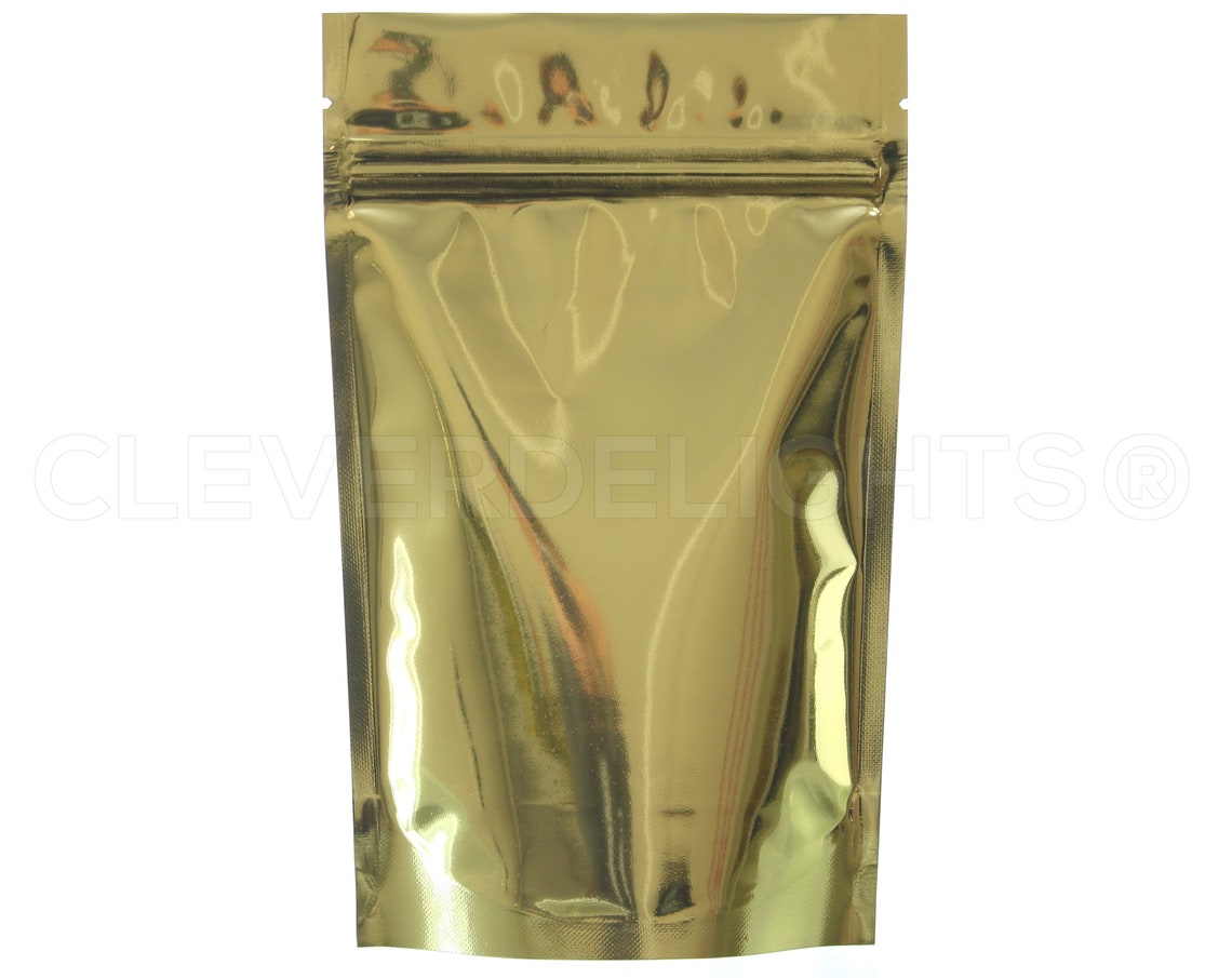 100 Gold Stand up Pouches 2oz 4 X 6 X 2 Etsy
