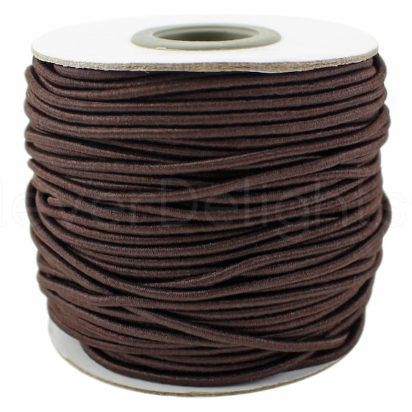 10 Yds - Brown Elastic Cord - 2mm - Premium Elastic Stretch Cording - For Beading, Jewelry, Crafts, Necklaces - 10 Yards