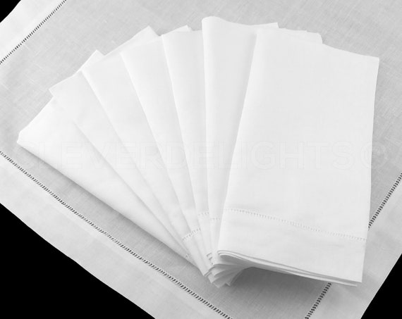 20 in. x 20 in. Handmade Double Hemstitch Easy Care Napkin in White (4-Set) 20 in. x 20 in. Handmade Double Hemstitch Easy Care Napkin in White (4-Set)