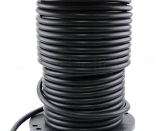 25 Ft - Black Rubber Cord - 3/4" Round - Buna Rubber - 70 Durometer - Premium Rubber Cord Tube Rod O-Ring DIY Projects - .75 Inch