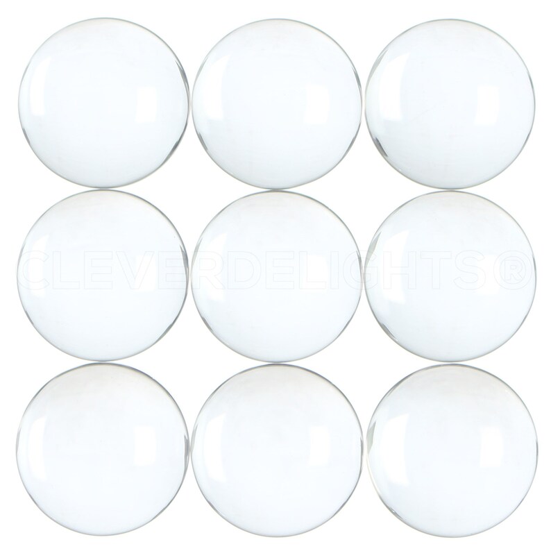 50 Pack 25mm 1 Round Glass Cabochons Clear Transparent Round Solid Glass Magnifying Cabs 1 Inch image 2