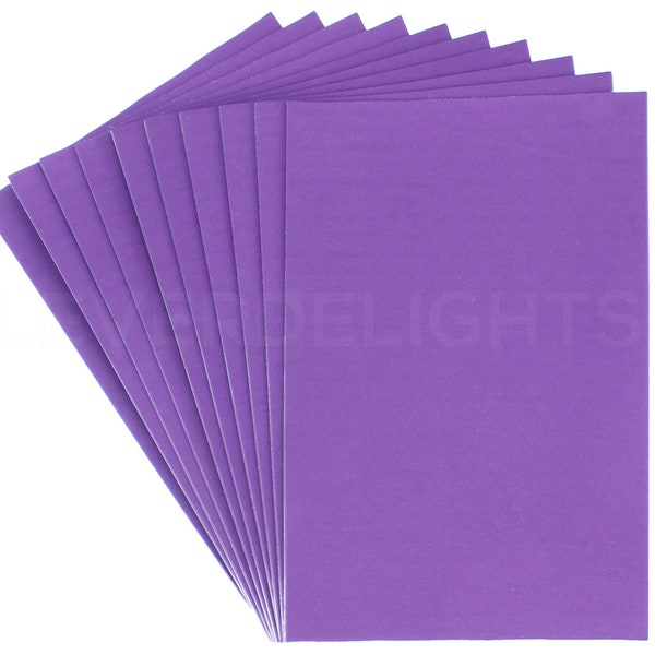 10 Pk - 8" x 12" Foam Sheets - Purple - Self Adhesive - Large Sticky Back Craft Sheet Pads - 8x12 Inch