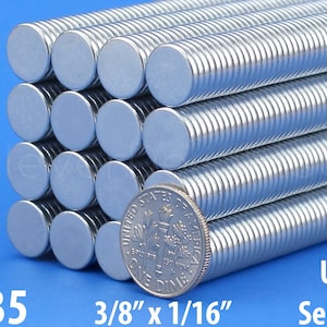100PCS Strong 3//8/" x 1//16/" Craft Magnets Round Disc Rare Earth Magnet Fridge N35