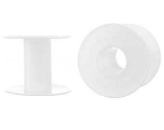 10 Pack - 1 3/4" Plastic Spools - White - Empty Bobbin Spool Reel - For Ribbon Thread Cord Chain Wire Storage