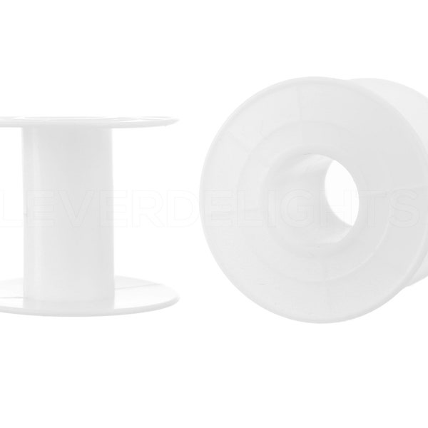 10 Pack - 1 3/4" Plastic Spools - White - Empty Bobbin Spool Reel - For Ribbon Thread Cord Chain Wire Storage