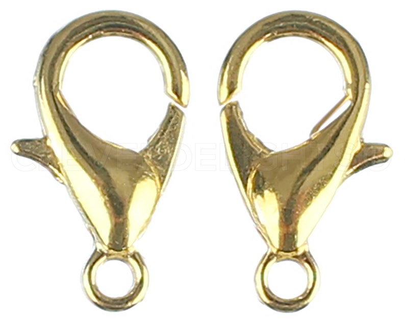 12x6mm Gold Color Lobster Claw Connector Jewelry Findings Wholesale Lot 100 Lobster Clasps