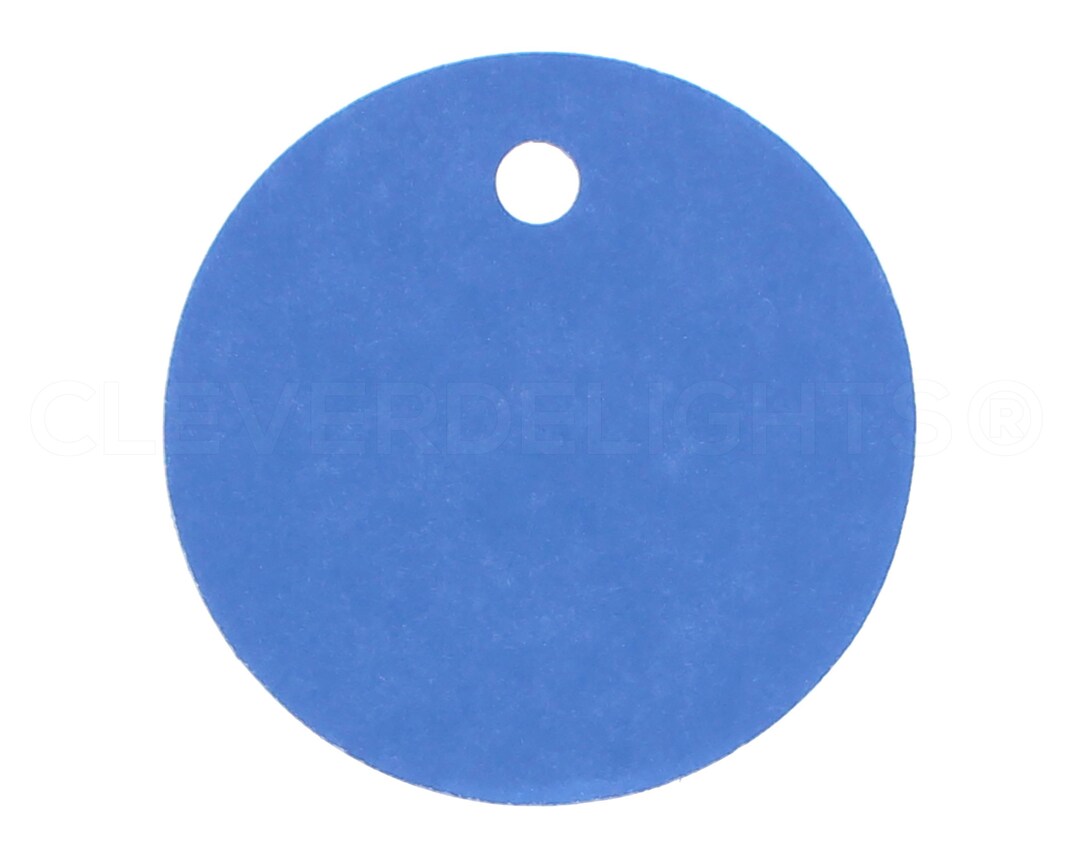 100 Pack 1.5 Blue Gift Tags Round Circle Paper Hang Tags 1 1/2 Inch