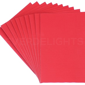 10 Pk - 8&quot; x 12&quot; Foam Sheets - Red - Self Adhesive - Large Sticky Back Craft Sheet Pads - 8x12 Inch