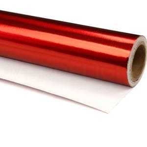 Metallic Red Wrapping Paper - 30" x 25Ft - JUMBO Roll - 62.5 Sq Ft Per Roll - Professional Gift Wrap Paper - Glossy Foil-Like Shine image 1