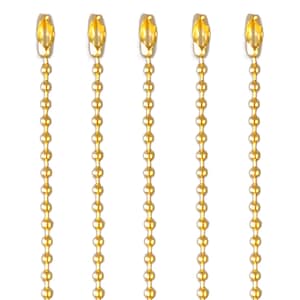 50 Pk - 2.4mm Ball Chains - Gold Color - 24 Inch - Craft Jewelry Strong Iron Chains DIY Necklaces Dog Tags Costume Jewelry