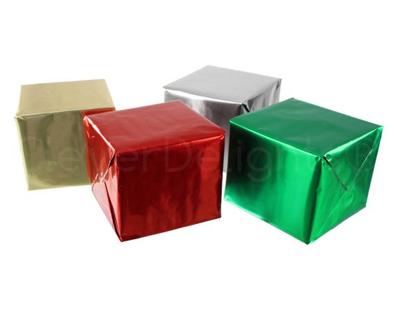 4 JUMBO Rolls - Metallic Wrapping Paper - 30 x 300 - 62.5 Sq Ft Per Roll  - Silver Gold Red Green - Professional Gift Wrap Paper - Bulk Lot