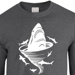 New " Shark Tornado" Unisex Longsleeved Shirt for Shark Tornado Party, Friend, Party, Boyfriend, Husband, Christmas, Holidays, Barcrawl