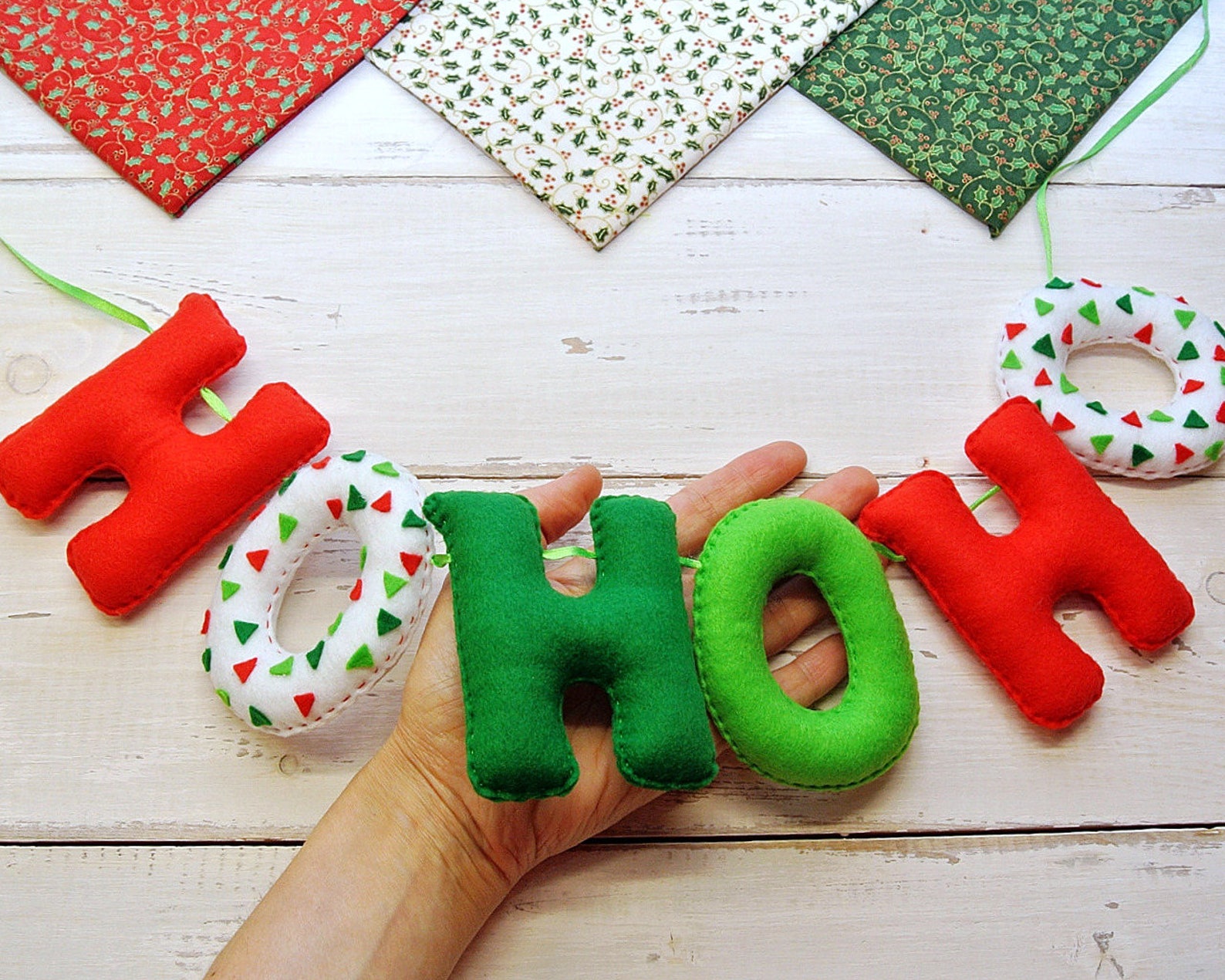 Ho Ho Ho Garland Felt Patterns Hohoho Christmas Christmas | Etsy