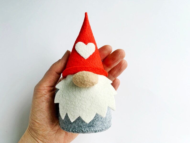 scandinavian decor felt gnome pattern Valentine gnome sewing pattern