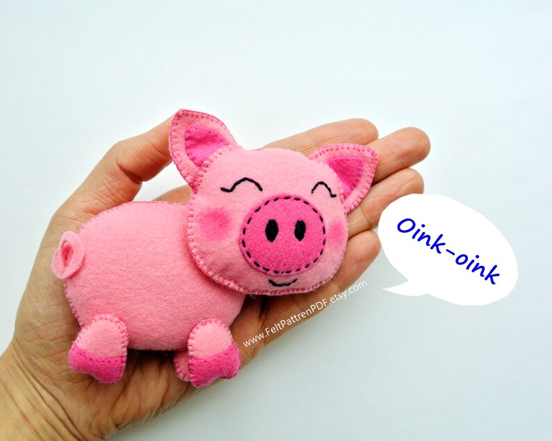 Felt Pig Felt Pig Pattern Felt Christmas Ornaments Pig Etsy