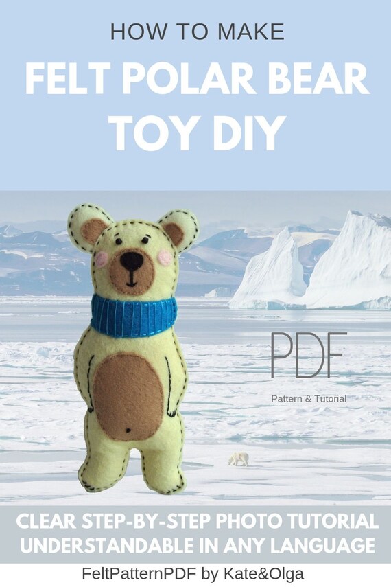 Stuffed polar bear bear sewing pattern felt animal pattern Etsy