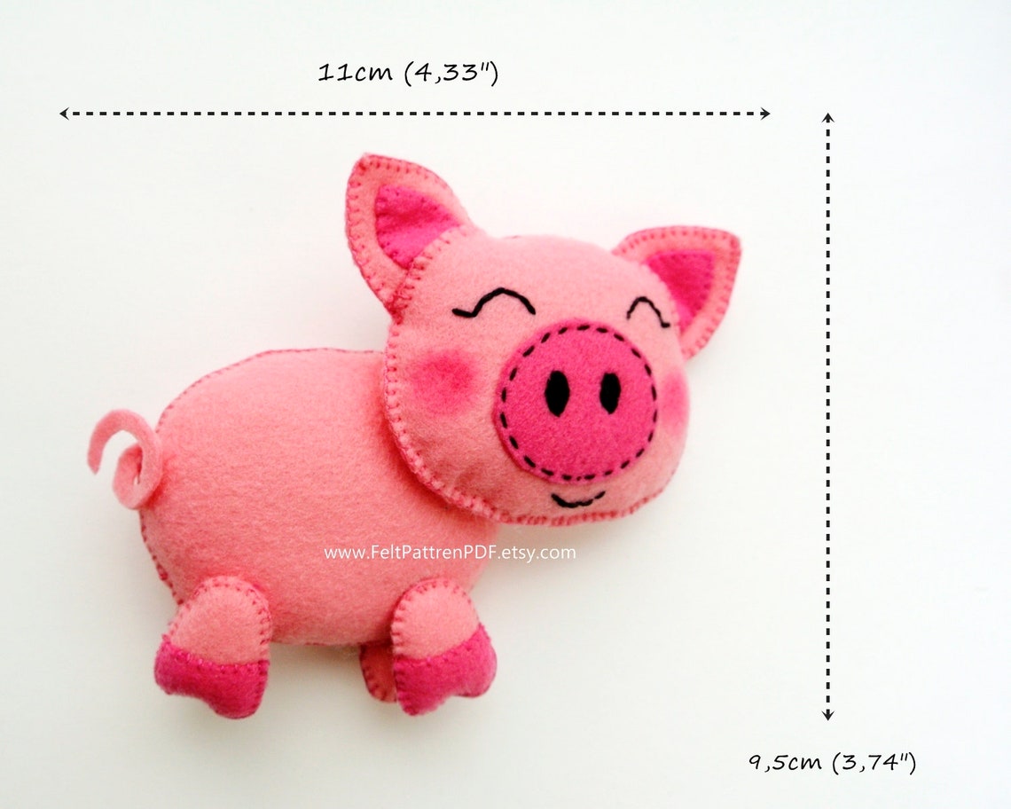 Felt Pig Felt Pig Pattern Felt Christmas Ornaments Pig Etsy