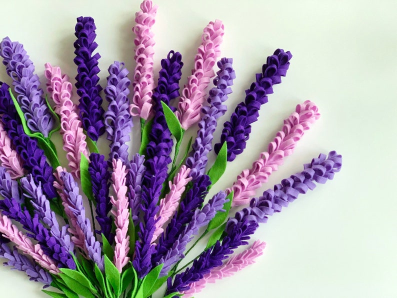 Lavender plant felt flower pattern artificial felt lavender Etsy