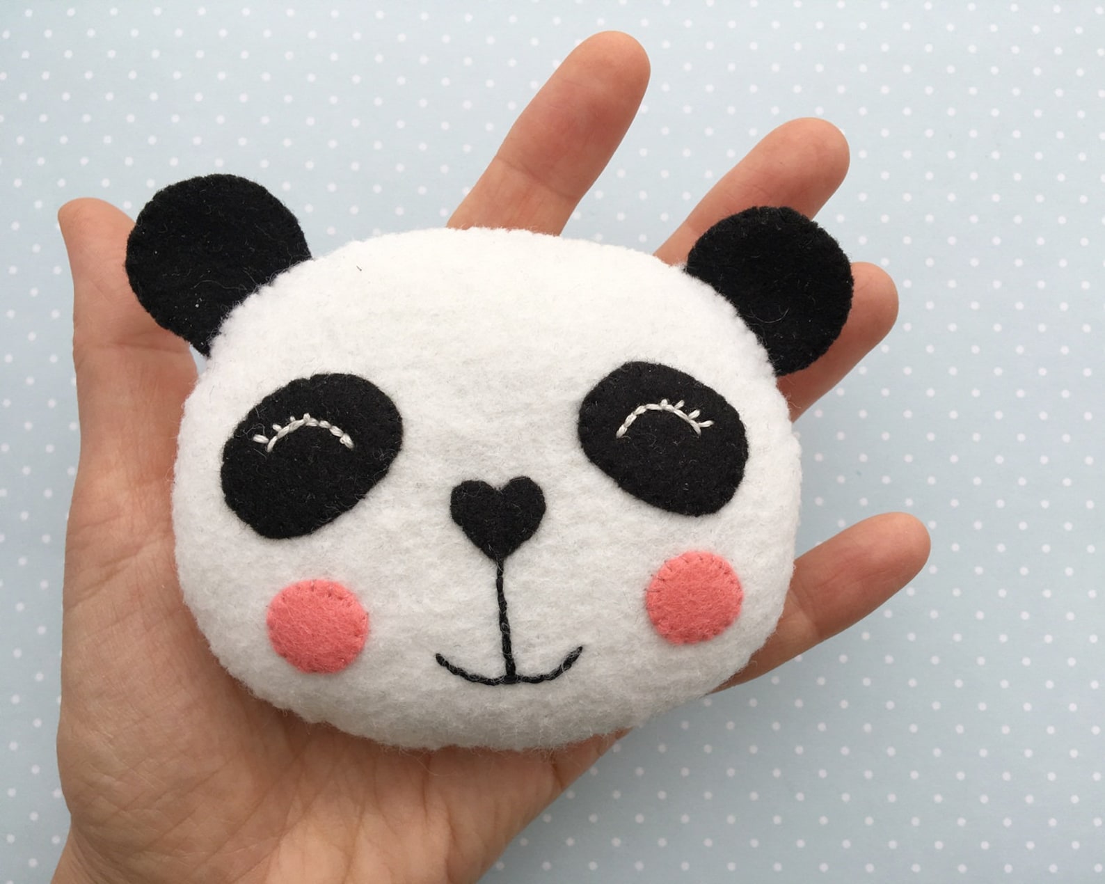 Kawaii plush pdf pattern panda face cute plushie panda bear | Etsy