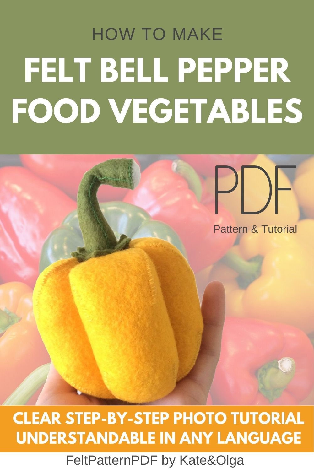 Felt Bell Pepper Play Vegetables Felt Pattern Play Food For Etsy