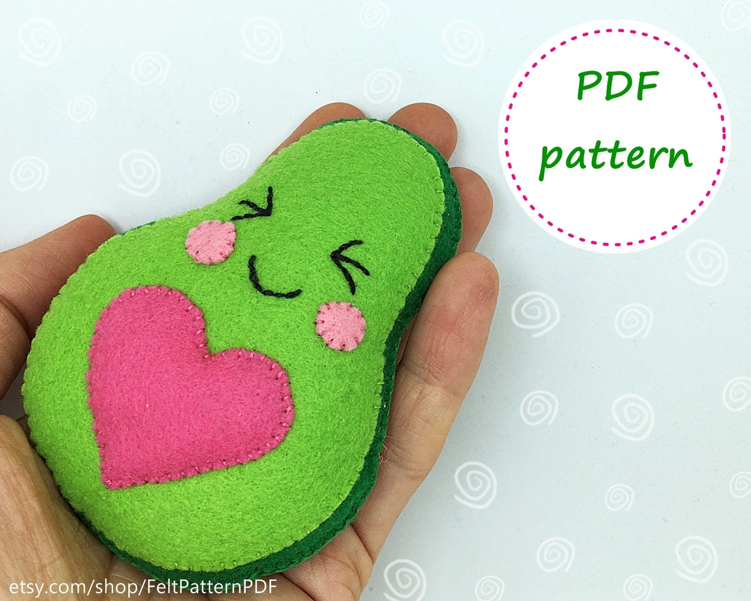 Felt Avocado Toy Pattern Felt Avocado Ornament Avocado Plush Etsy