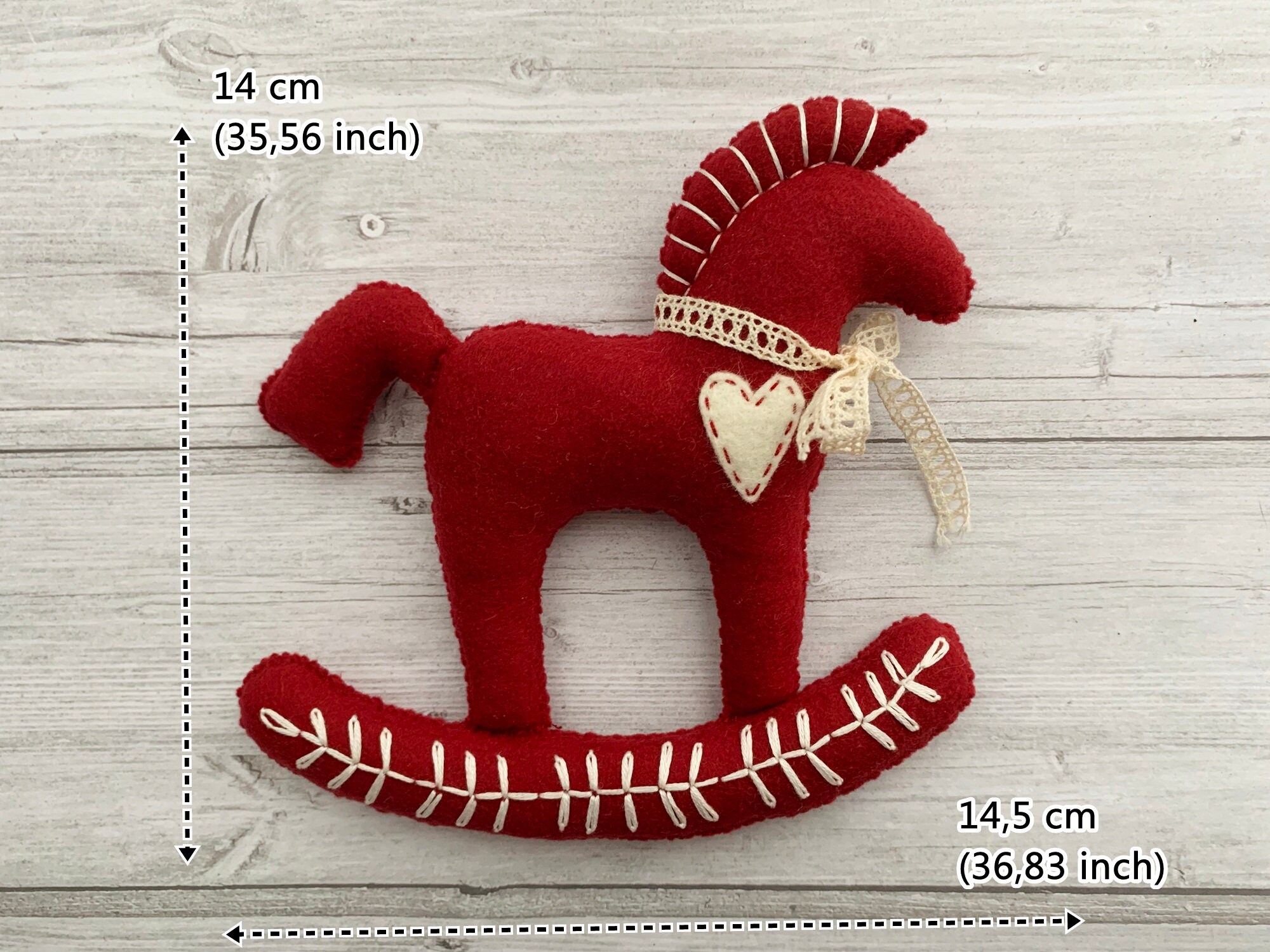 Rocking horse ornament felt pattern Scandinavian folk art | Etsy