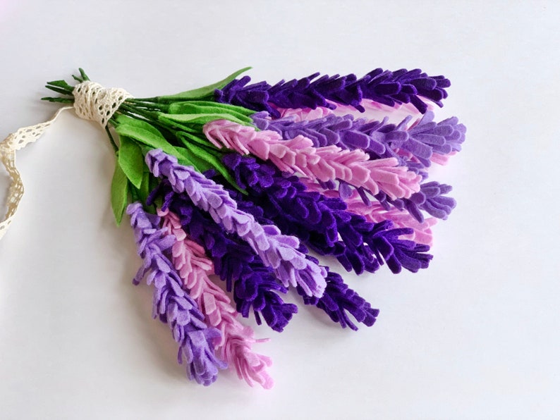 Lavender plant felt flower pattern artificial felt lavender Etsy