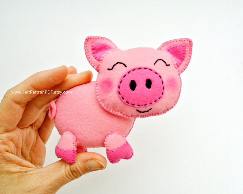 Felt Pig Felt Pig Pattern Felt Christmas Ornaments Pig Etsy