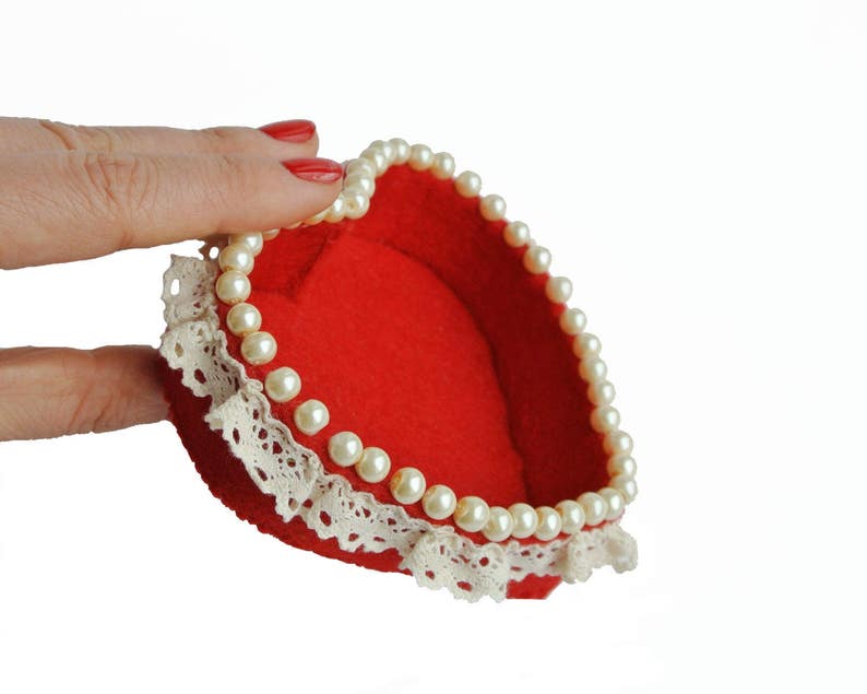 Heart Shaped Felt Box Felt Jewelry Box Pattern Small Felt Etsy