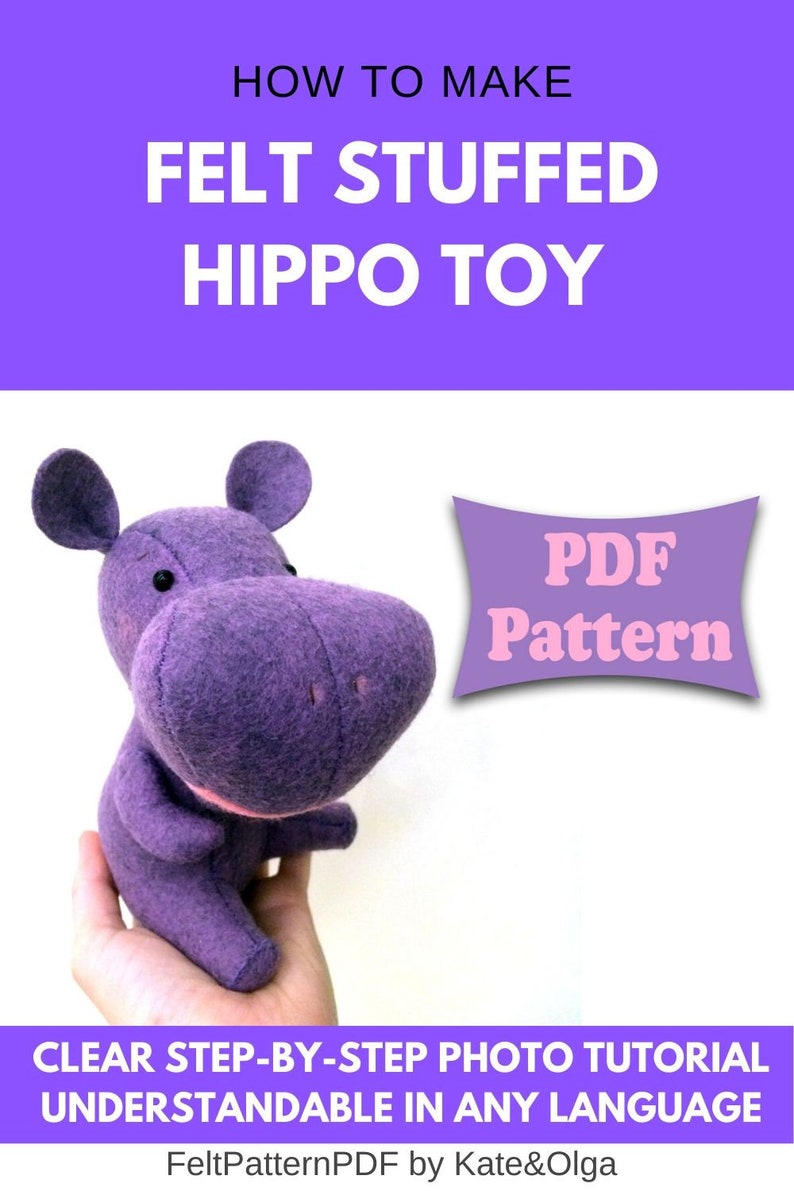 hippo stuffed animal pattern