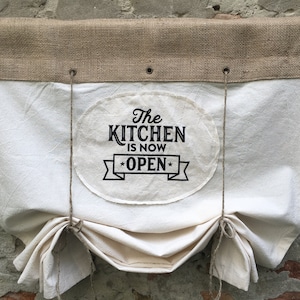 Rustic Burlap Kitchen Curtains Farmhouse Valance Bohemian Kitchen Curtain Window  Country Chic Cottage Primitive Rustic Jute Boho Curtain