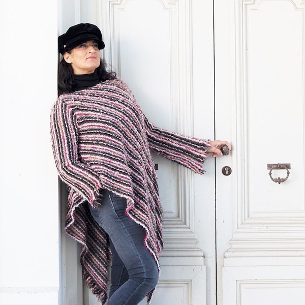 Lange Strickpullover mit Kimono ärmel, Pullover Weinachten, Winter Pullower, Oversized Pullover