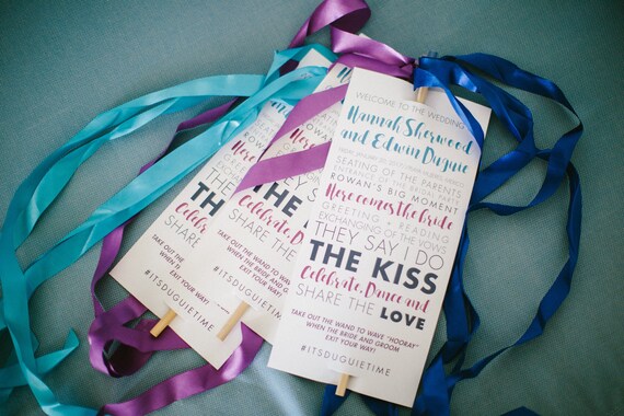 Custom Ribbon Wand Wedding Programs Etsy