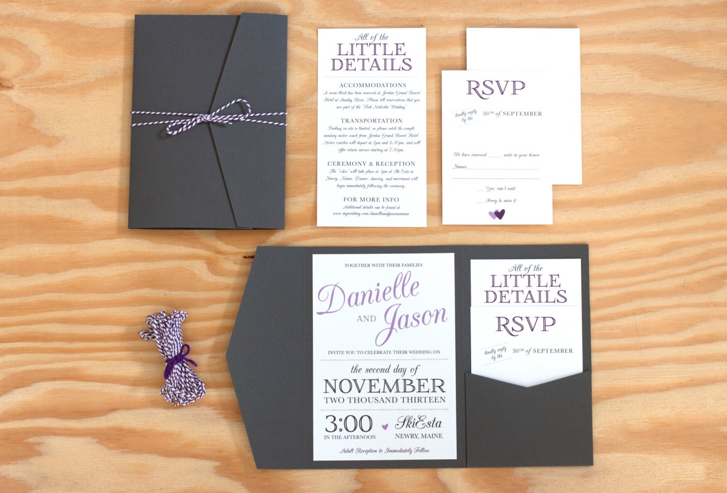 Pocket Wedding Invitation Packaged Wedding Invitation Etsy
