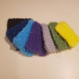 Crochet Scrubby Sparkle Dish  and Pan Sponge single color group 1