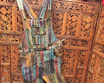 womens striped dungarees