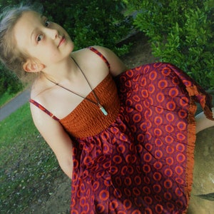 Magik Maiya&#39;s Child&#39;s Boho Funky Retro Colorful Hanky Dress Flower Fairy Hippy Festival Holiday Wear Party Dress Original Collection