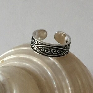 925 plata de ley único Anillo ajustable ajustable con fino diseño de enredadera en espiral gótico punk hippy flor niño boho yoga
